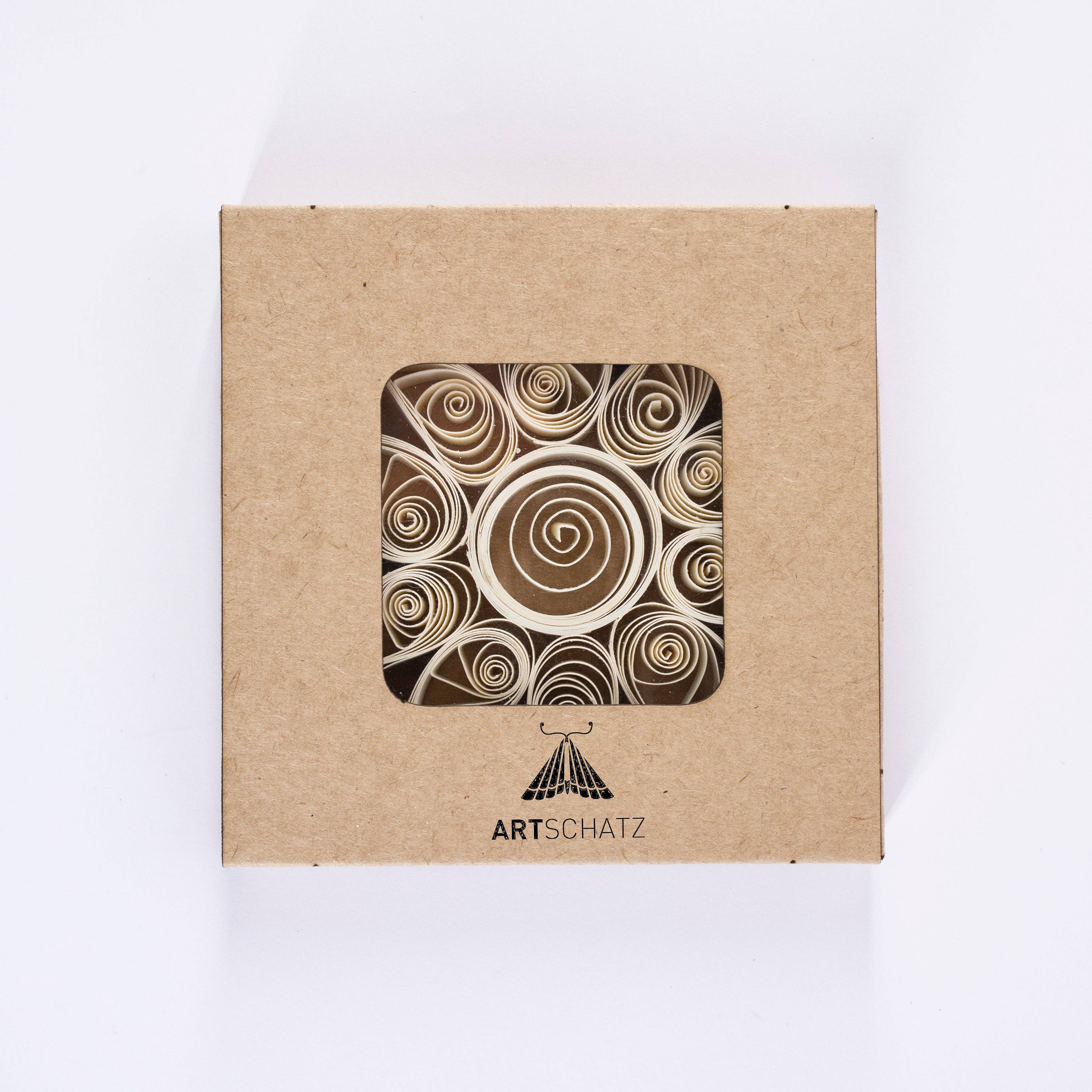 Artschatz LLC - Wholesale Ornament - Quilling Snowflake "Neve" white / red with gold glitter - 4 inch Ø | Christmas / Winter5