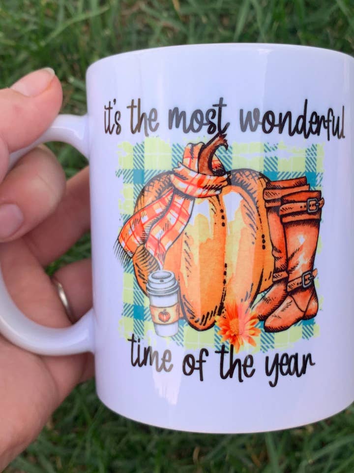It's the most wonderful time of the year fall Coffee Mug for wholesale by Daisy’s and Designs