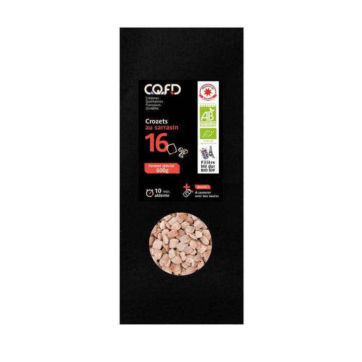 Bio-Nudeln - 16 Bio-Buchweizencrozets (600g-Beutel) für den Großhandel von C.Q.F.D.