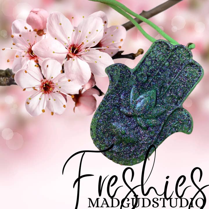 Fatima hand Car Freshie for wholesale by Madgudstudio