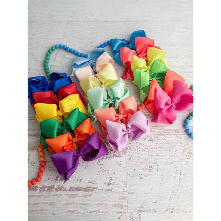 The Hair Bow Company - Wholesale Hair Bow - Kids - Oversize Solid Hair Bow Variety Packs (4 Color Set Options!)
