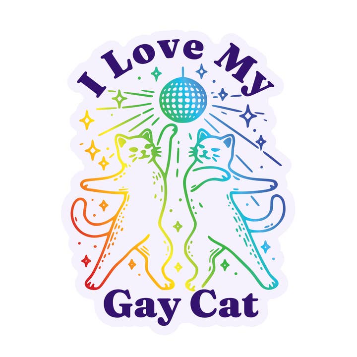 I Love My Gay Cat High Quality Vinyl Sticker and other Purchase Wholesale pride cat. Free Returns & Net 60 Terms on Faire trending on Faire.