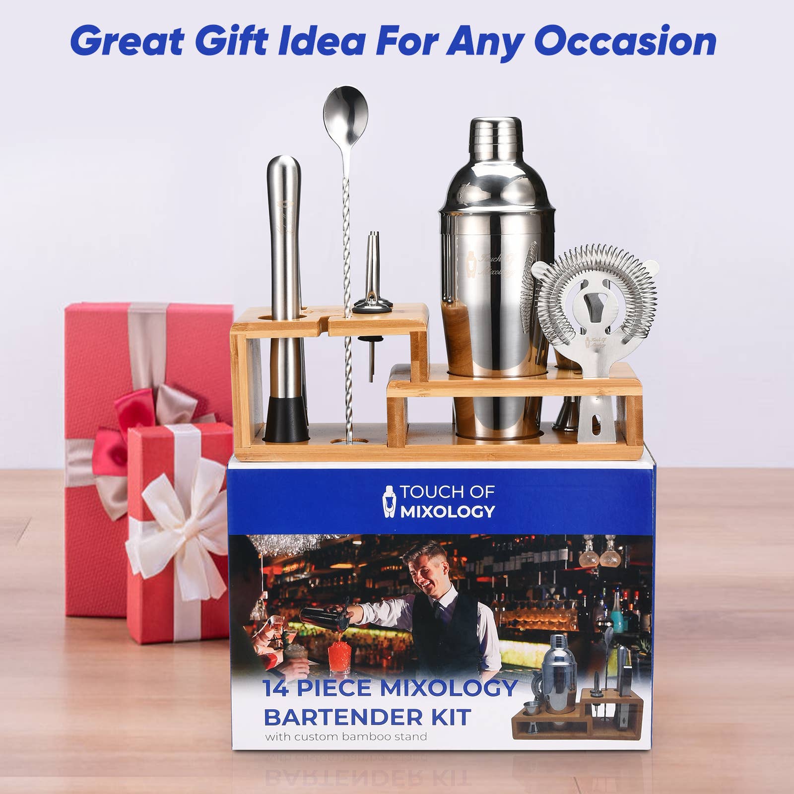 Primo Brands Group - Wholesale Bar Tool - 14-Piece Cocktail Shaker Set - Touch of Mixology Bar Kit5