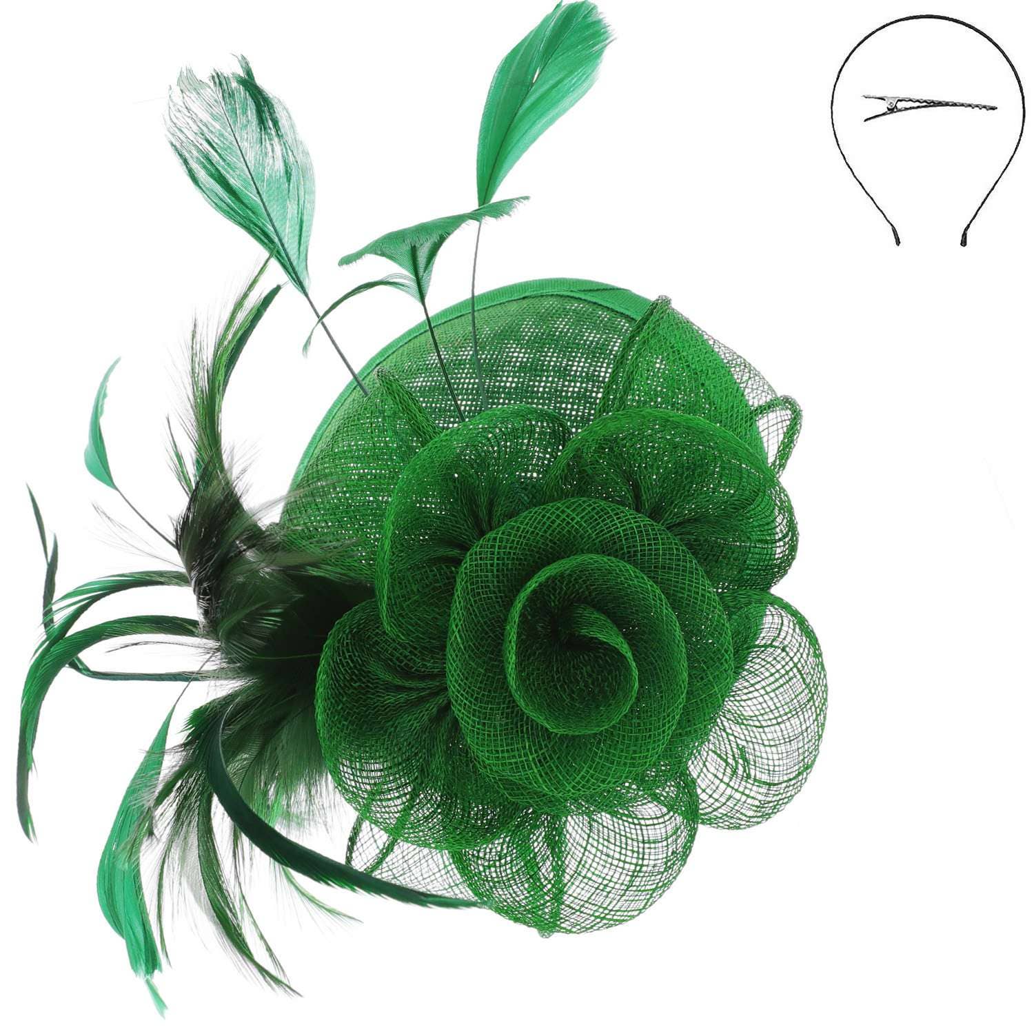 anbfashion - Vente Chapeau bibi – femme - Fascinateur Sinamay voilé Kentucky Derby Southern 85