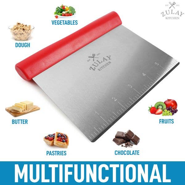Zulay Kitchen - Wholesale Kitchen Tool/Gadget - Multi-purpose Stainless Steel Bench Scraper & Chopper13