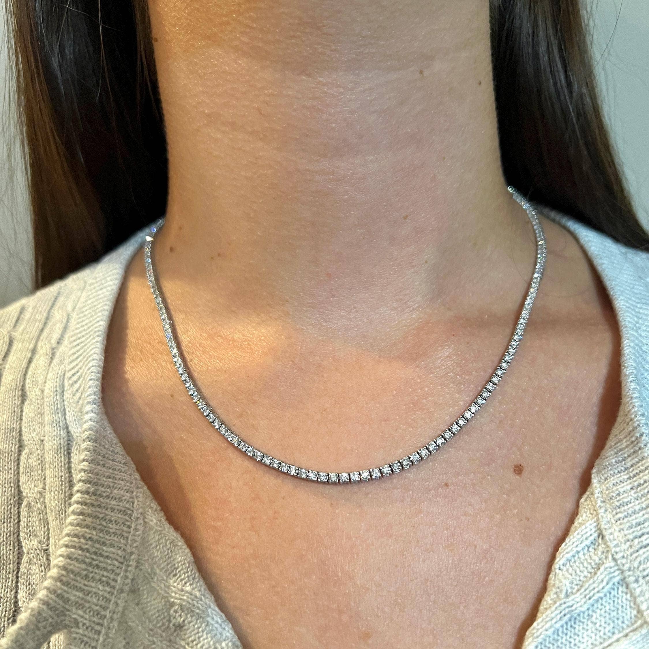 Elegant Jewels LLC – wholesale Kedjehalsband – 14K guld 7 CT laboratorieodlad diamant tennis halsband6