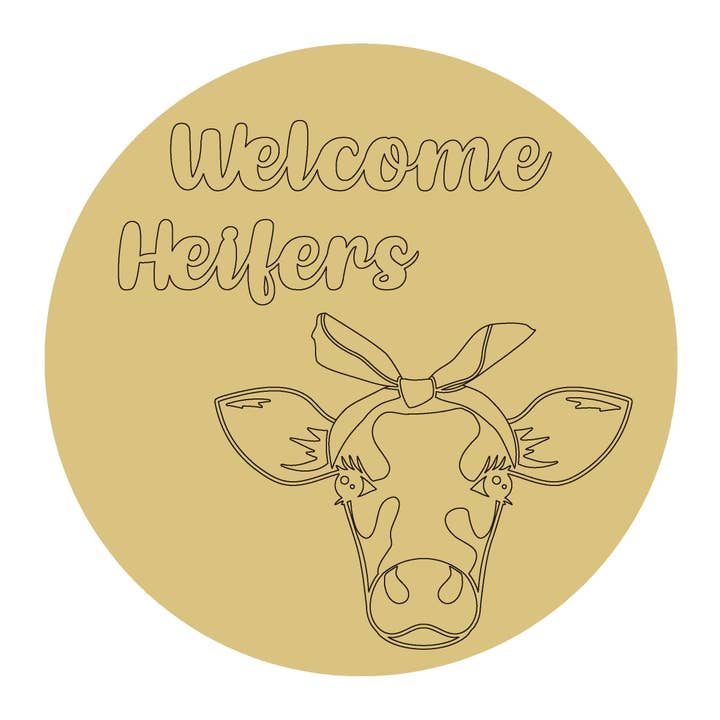 Welcome Färsen Design von Lines, unlackierter Holzausschnitt für den Großhandel von Diverse Woodworking