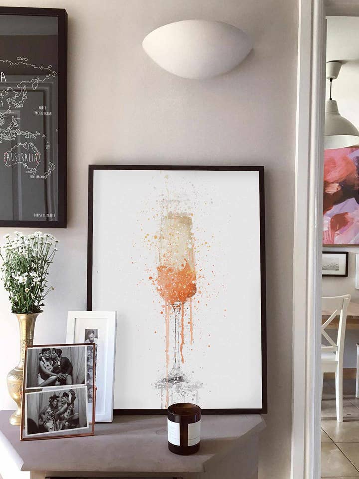 Peach Bellini Cocktail Wall Art Print for wholesale by We Love Prints