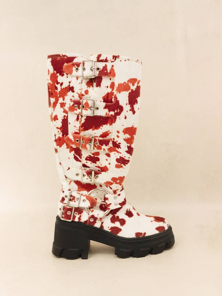 Lemonade Shoes – wholesale Stövlar - Dam – Buckle Up Now - motorcykelstövlar med sidospännen och klumpig sula27