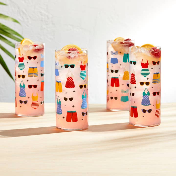 Libbey - Wholesale Cocktail/Liquor Glass - Libbey Vintage Swimsuits Cooler Glasses, 16-ounce, Set of 41