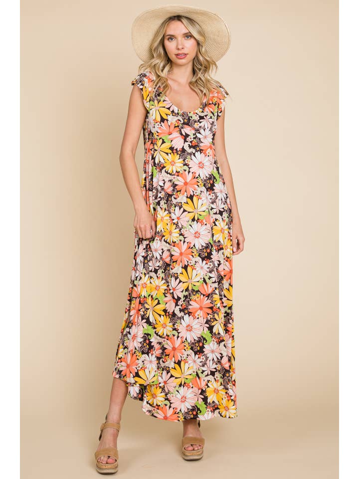 Emerald Collection - Wholesale Dress - Women's - ETD-844 Floral Printed Maxi Dress