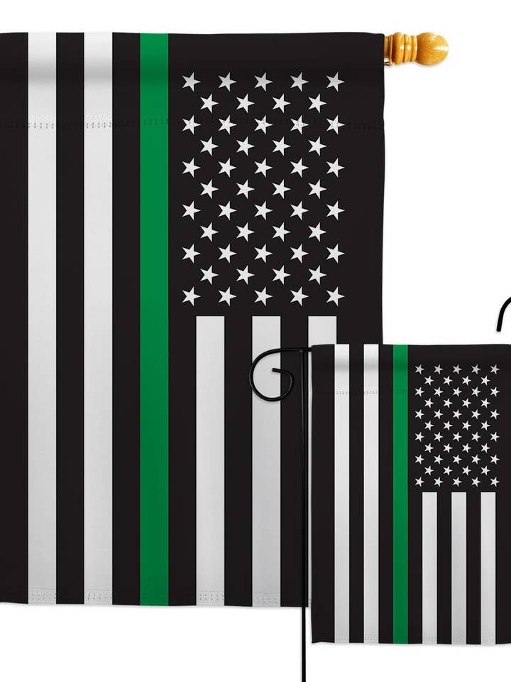 Bandiera decorativa USA servizio militare delle forze armate sottile linea verde per la vendita all'ingrosso da parte di Two Group Flag Co