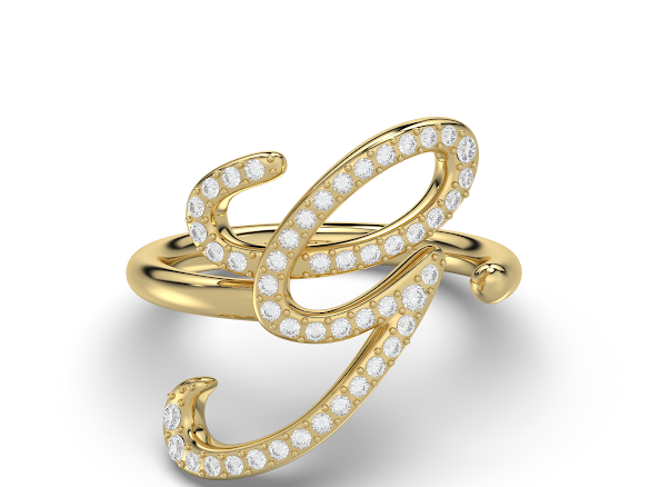 Vienna Domani Jewelry - Wholesale Multi-Stone Ring - Iced Initial Ring4