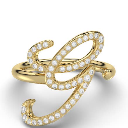 Vienna Domani Jewelry - Wholesale Multi-Stone Ring - Iced Initial Ring4