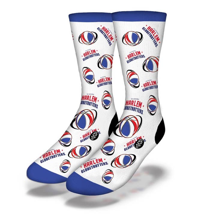 THE ORIGINAL HARLEM GLOBETROTTERS Baller Socks for wholesale by Savvy Sox