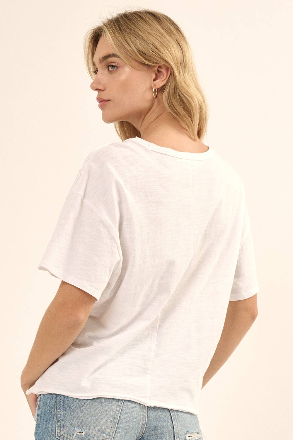 Promesa USA – Engroshandel Strikket top - Dame – Easy Fit Mineral-Wash Udsat Søm Slub Strik Tee14