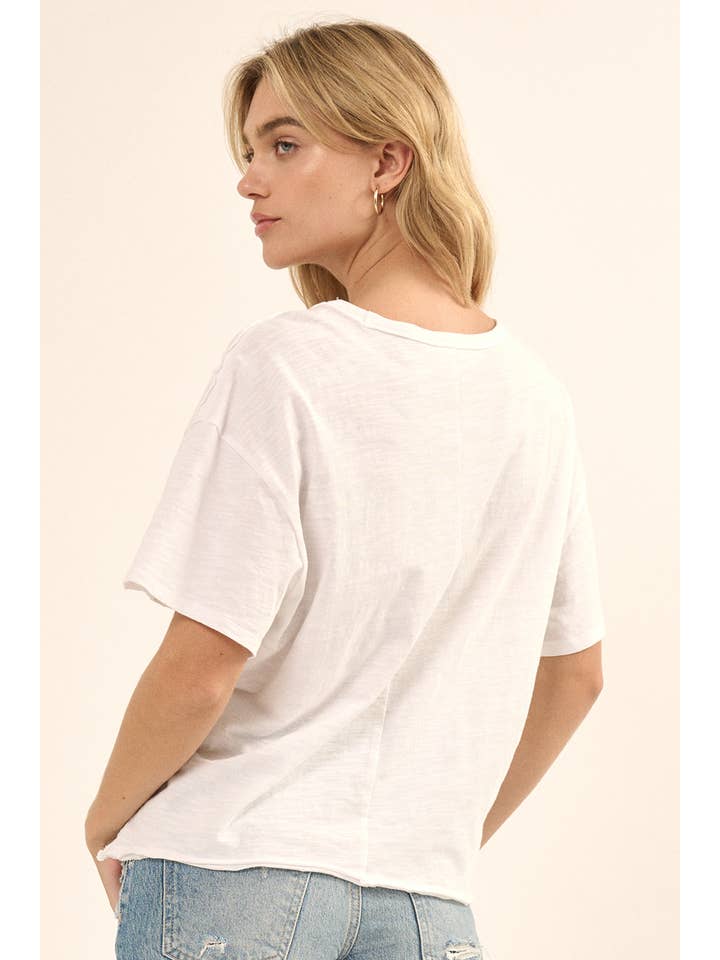 Promesa USA - Wholesale Knit top – Women's - Easy Fit Mineral-Wash Exposed Seam Slub Knit Tee14