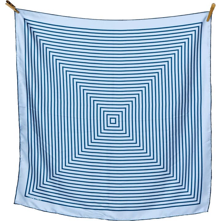 Pañuelo cuadrado de seda con rayas gráficas para venta al por mayor de Bella Ballou