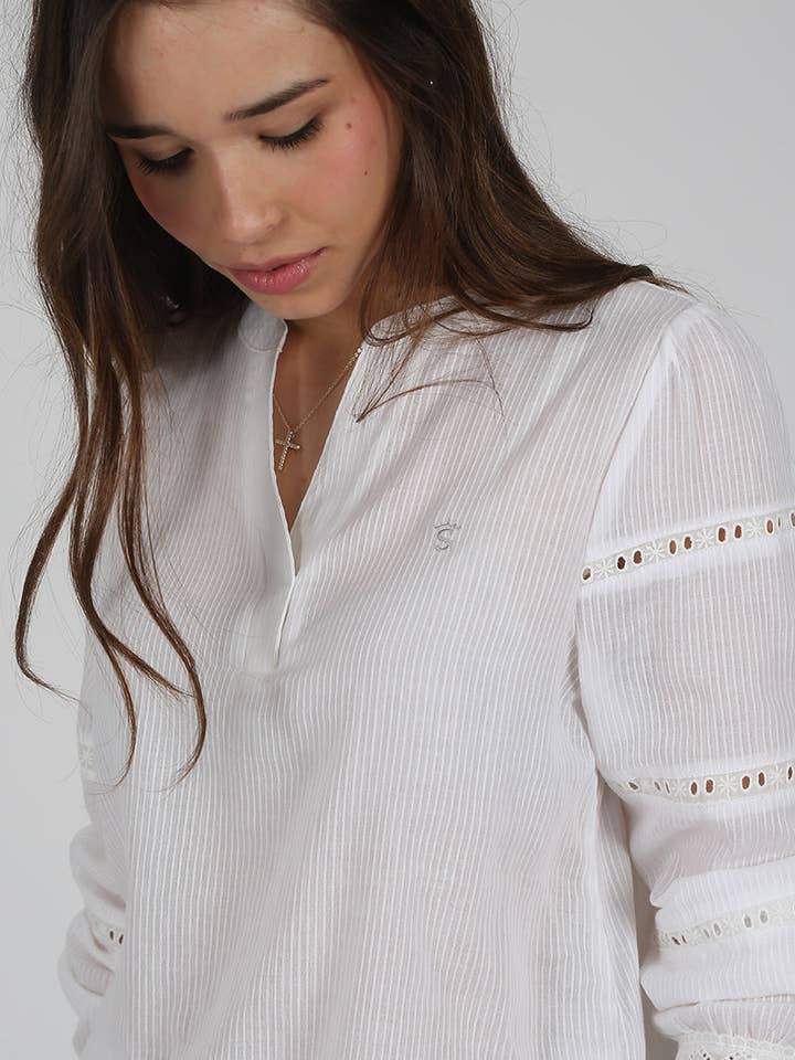 bluse offwhite for engroshandel hos Solera