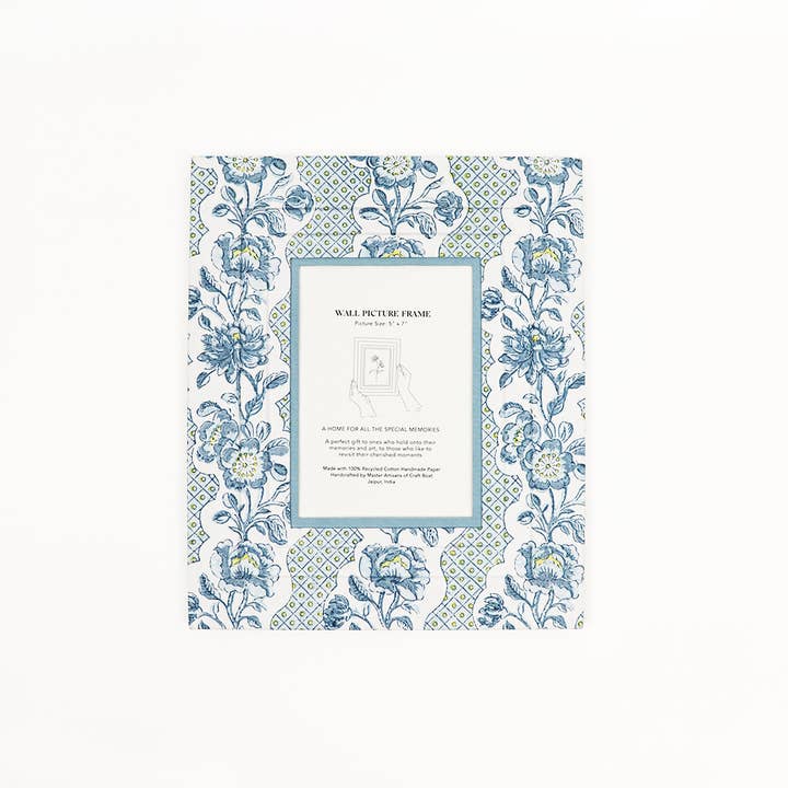 Craft Boat - Wholesale Picture Frame - INDIGO BLOCK PRINTED WALL PICTURE FRAME