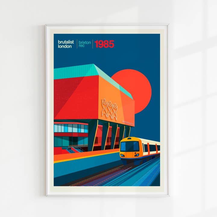 Brixton Rec, Brutalist London Art Print for wholesale by EYE FOR LONDON PRINTS