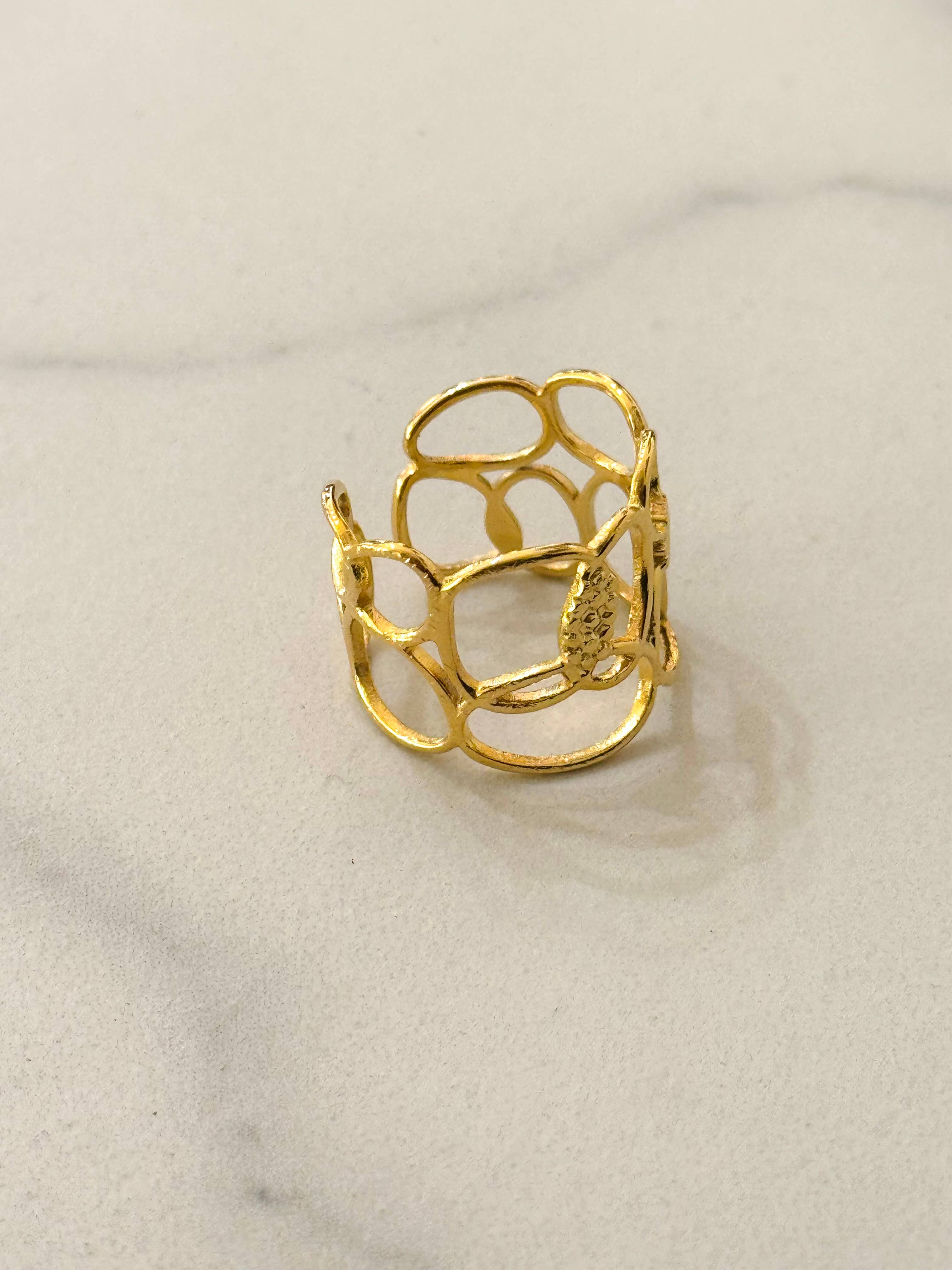 Cassette Barcelona - Wholesale Band/Stacked Ring - Pebbles Stainless Steel Waterproof Ring3