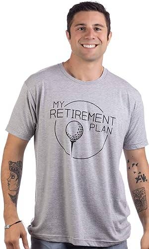 Heather Grey My (Golf) Retirement Plan - Funny Saying Golfing Shirt Golfer Humor T-shirt for wholesale on Faire0
