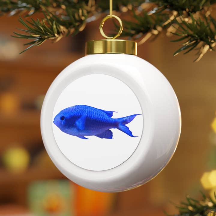 Marick Booster - Wholesale Ornament - Blue Fish Christmas Ball Ornament2