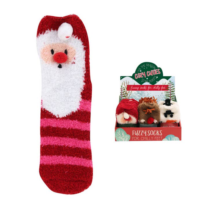 DM Merchandising – wholesale Socks – Unisex – Cozy Cuties Fuzzy Holiday Socks
