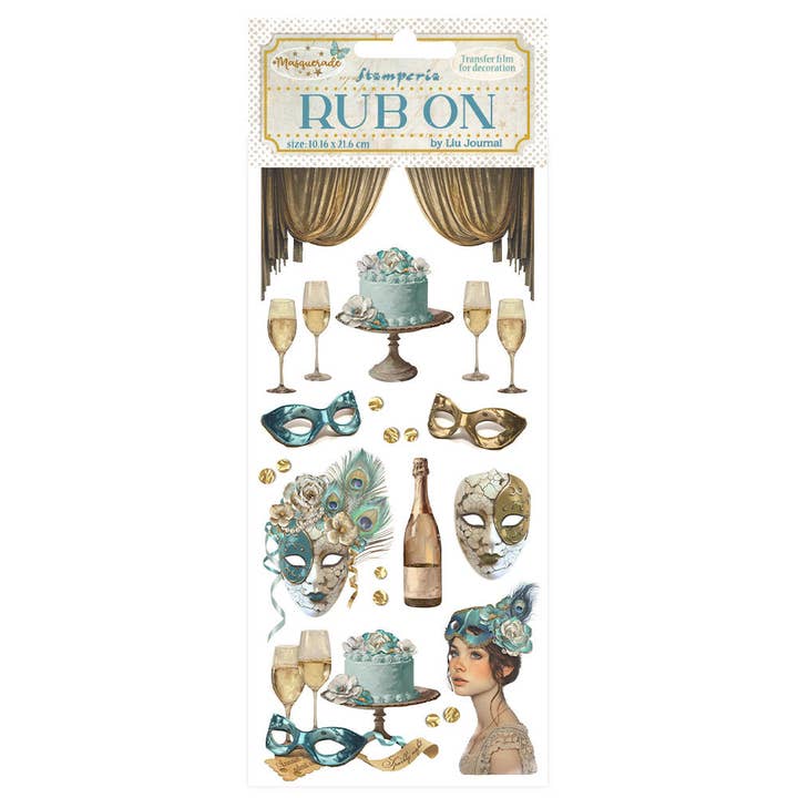 Ninnys Napkins - Wholesale Craft Supplies - Stamperia Rub-On - Masquerade, Masks