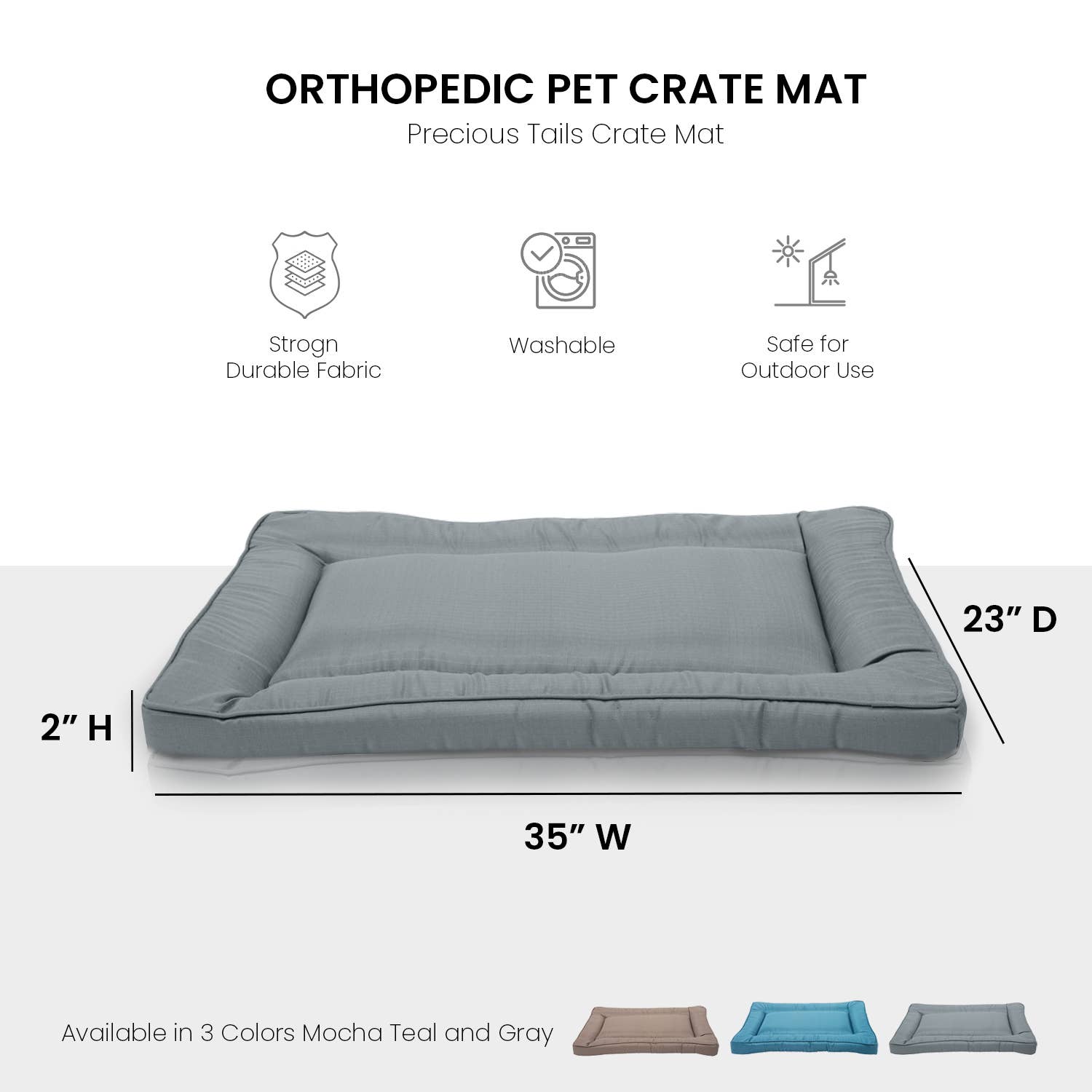 Precious Tails - Wholesale Pet Bed - Cat/Dog - Precious Tails Orthopedic Pet Bed Crate Mat25
