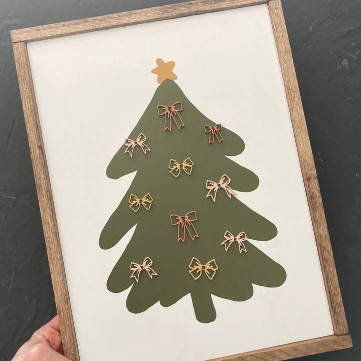 Bow Christmas Tree Sign for wholesale by Cope and Co Custom Signs