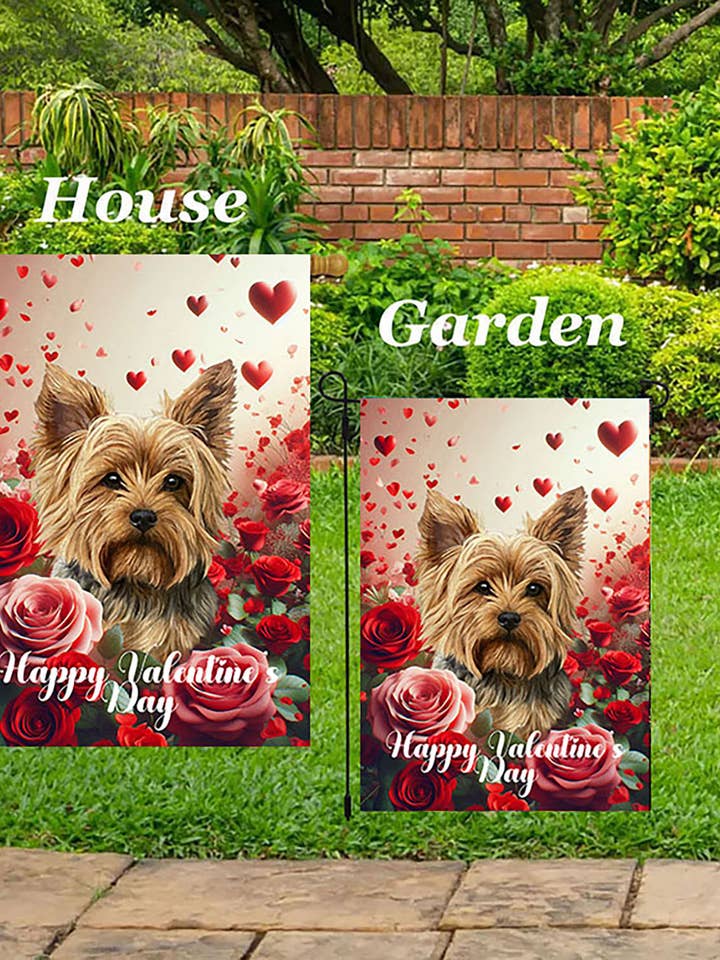 Yorkie Puppy Cut - Bandiera da Casa di San Valentino per la vendita all'ingrosso da parte di Best of Breed Products