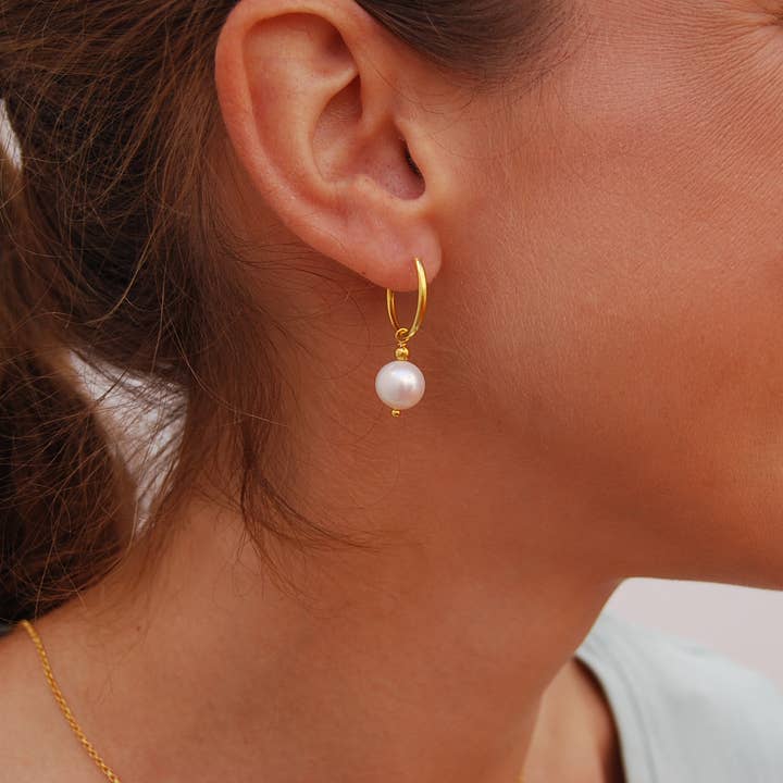 Yneda Jewels – Brincos de argola por atacado – Brincos de pérolas, brincos de prata 925, argolas de pérolas.3