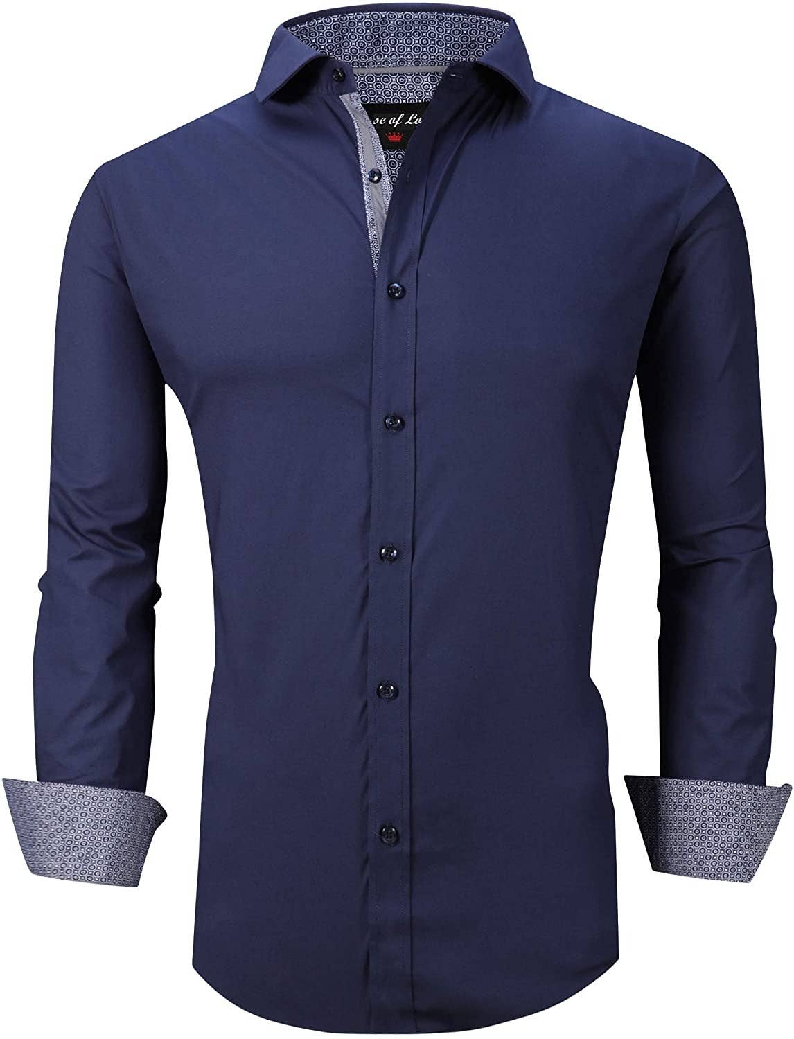 Rodeo Clothing - Wholesale Button Down Shirt - Men's - Mens Dress Shirts Long Sleeve Regular Fit Button Shirts-10016