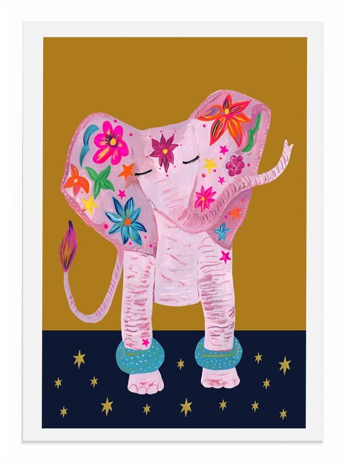 'Carnival Decorative Elephant' A3 Print for wholesale by Hutch Cassidy (Greetings Cards and Paper Goods)