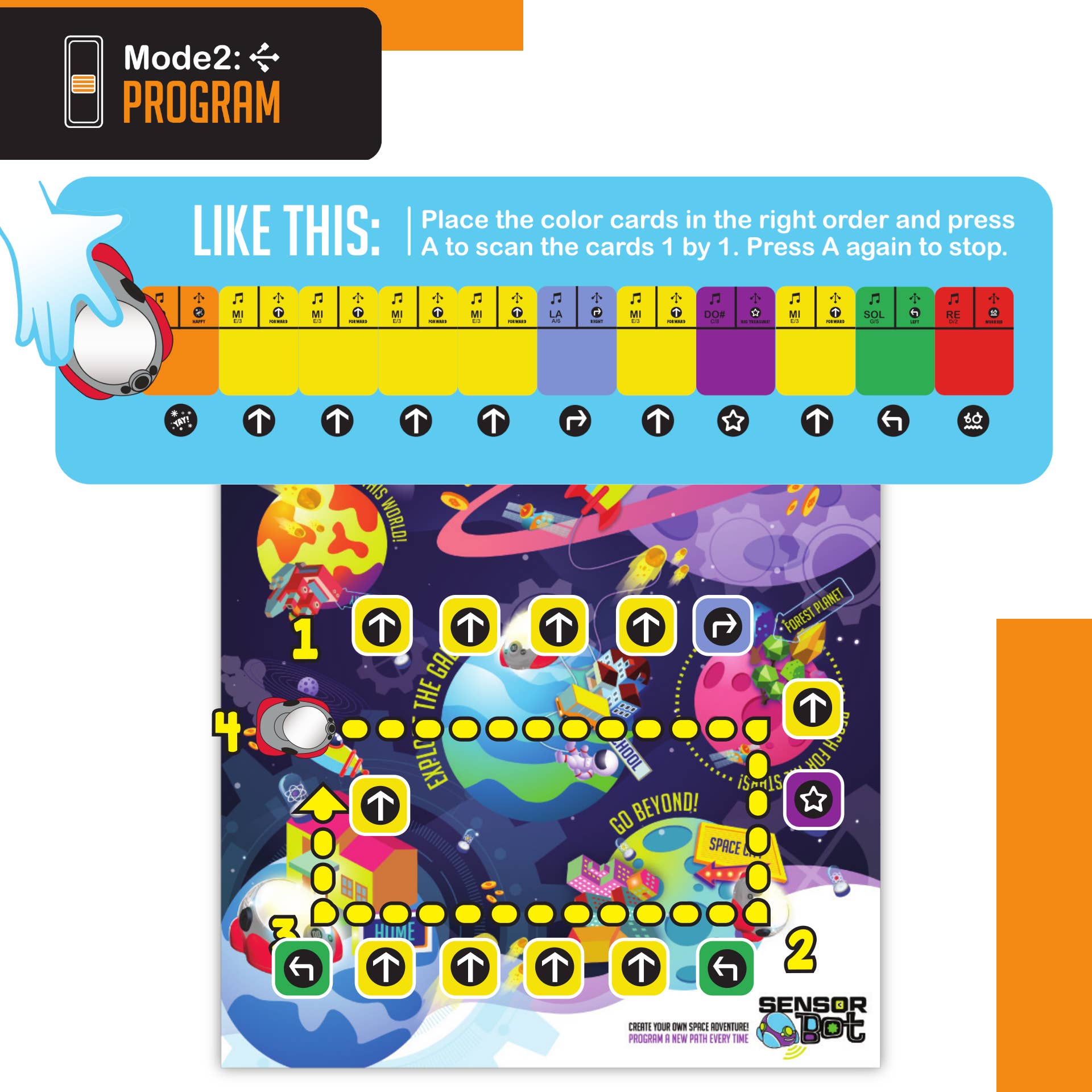 MukikiM Toys & Games – Brinquedo eletrónico - Crianças e bebés por atacado – The Coding Bot - Robô Educativo STEM com 4 Modos de Descoberta, Indução, Programação e Música para Crianças3
