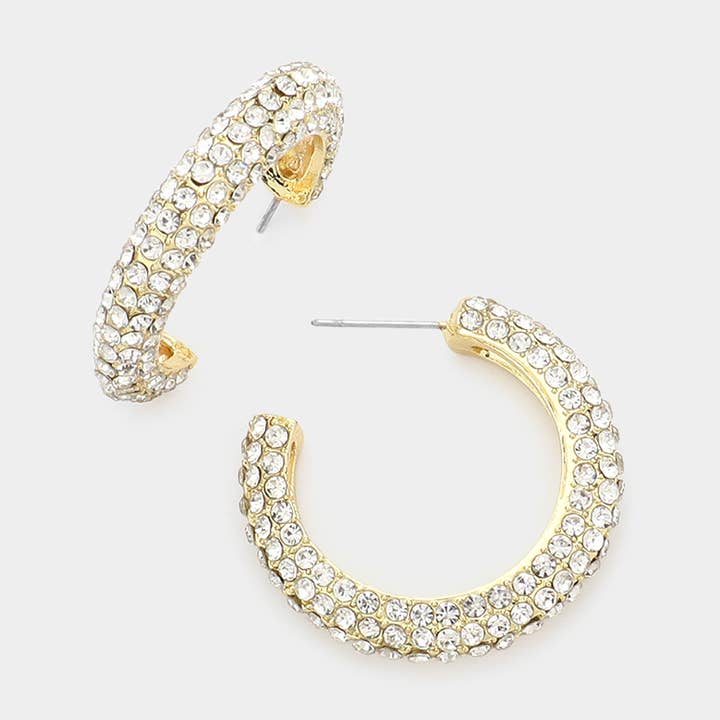 Créoles ornées en zircone cubique pour la vente par Sensibling Corp.