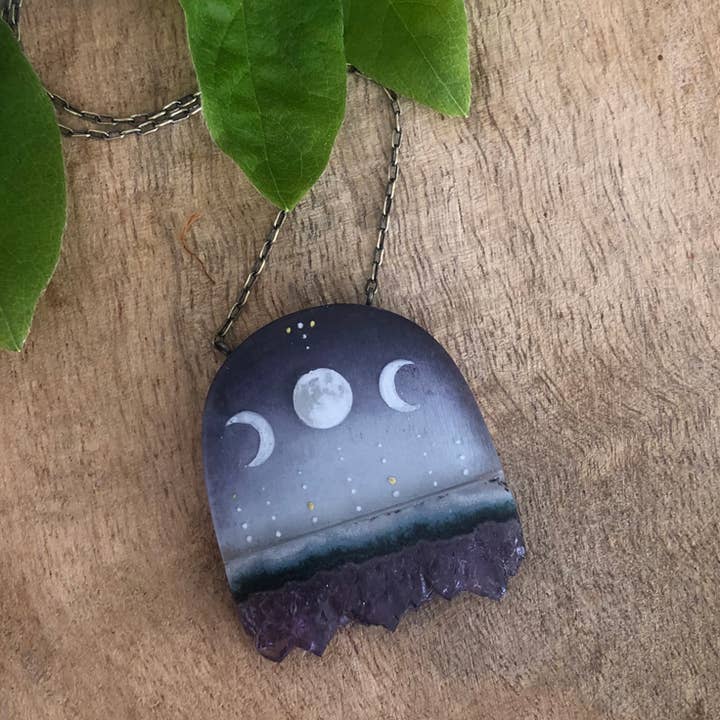 Moons Crystal Necklace for wholesale by Fernworks