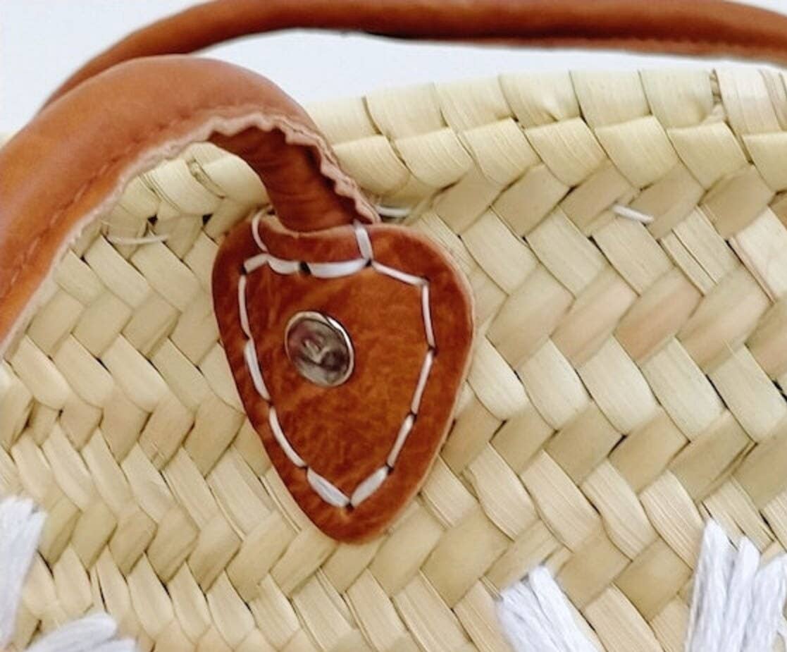 craftberber – Engroshandel Strandtaske – Fransk markedspose, Halmpose med læderhåndtag, Strandtaske4