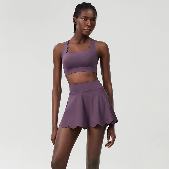 Sodalemon - Wholesale Activewear Set - Women's - Women Seamless Quick-Dry Set Strappy Bra & A-Line Skirt18