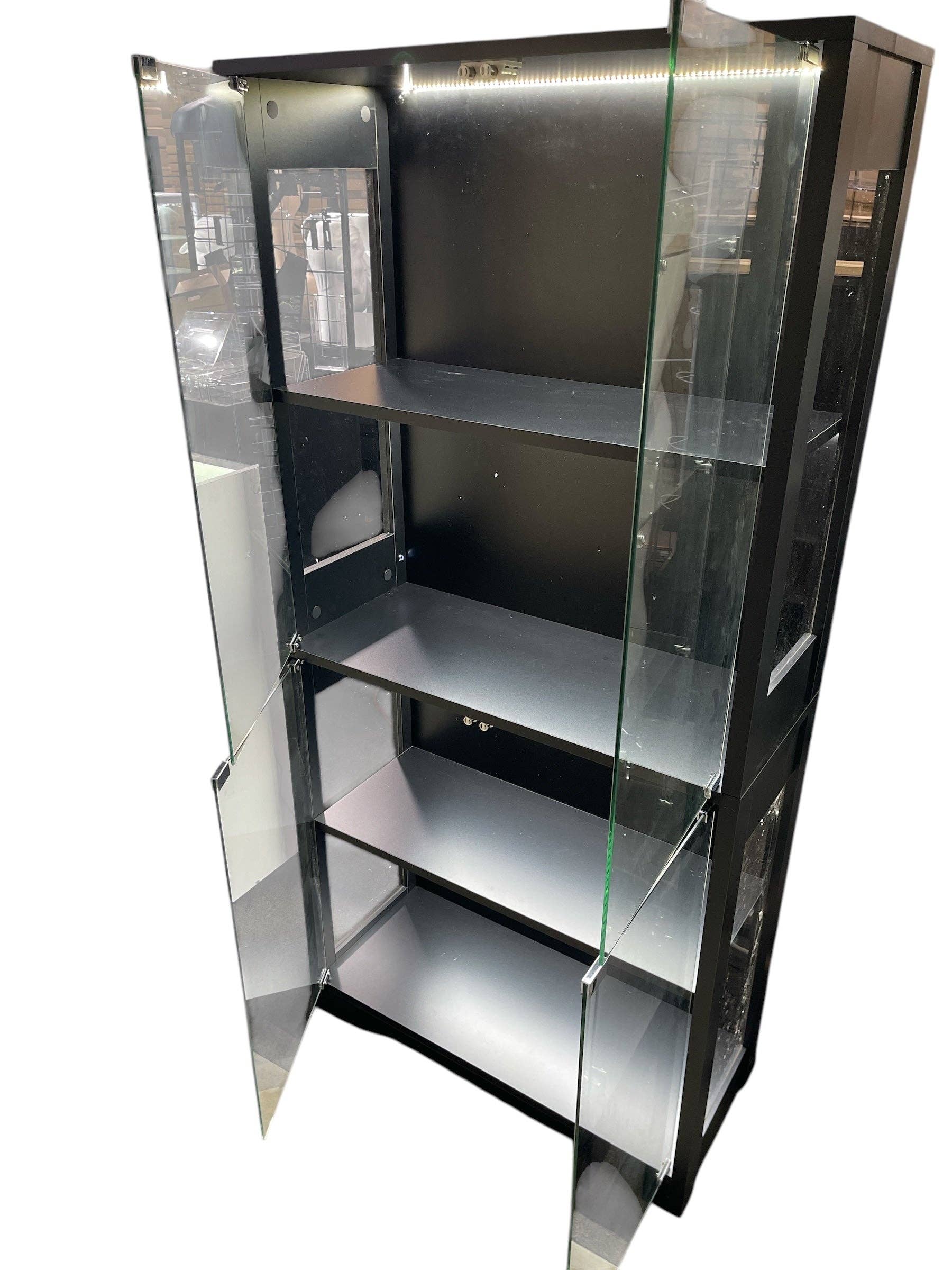 Only Hangers - Wholesale Display Case - Display Cabinet with 4 Shelves and LED Lights Display1