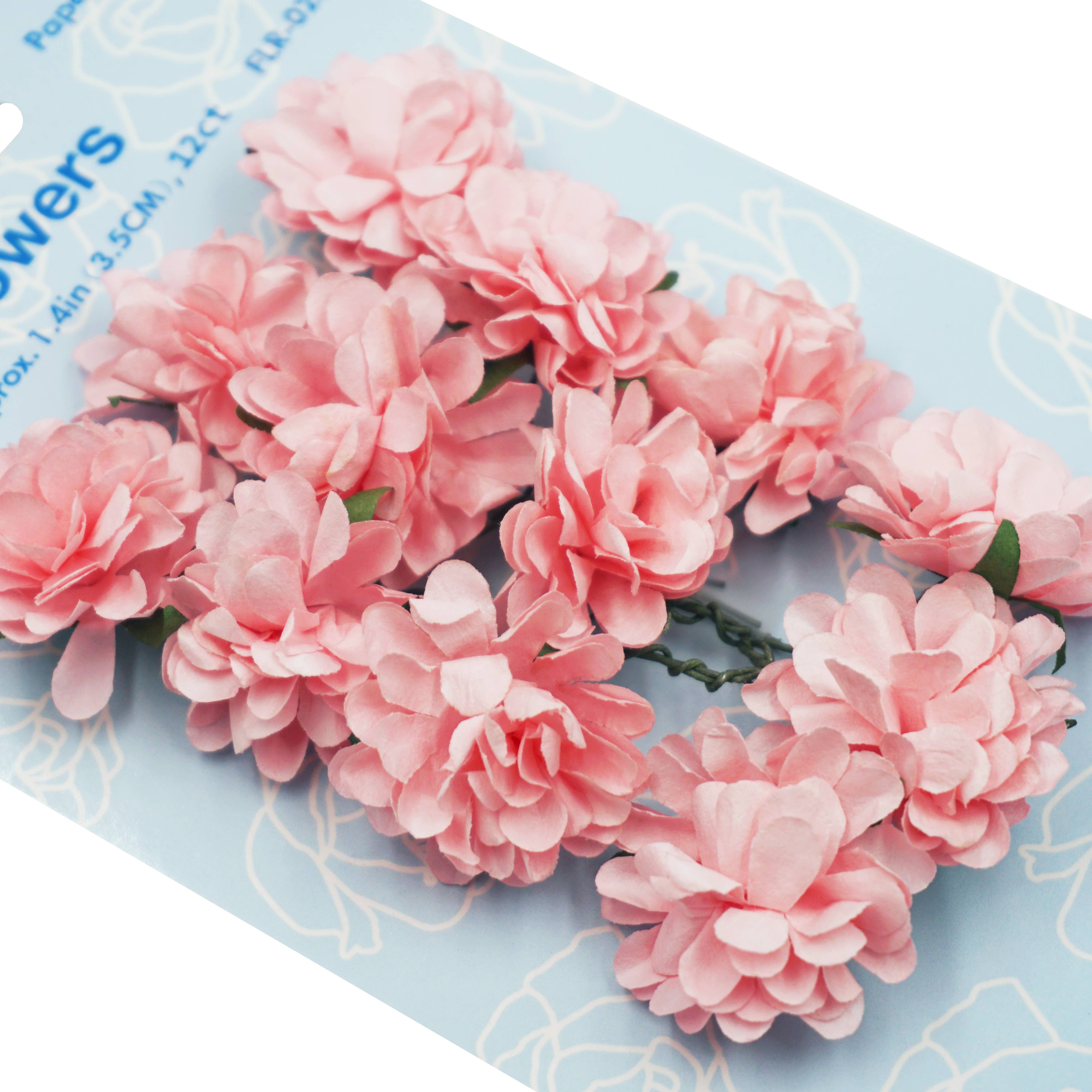 Angels Craft - Venta al por mayor Flores artificiales - Flores de papel (Zinnia) con alambre, 12 quilates y 1,57 pulgadas5