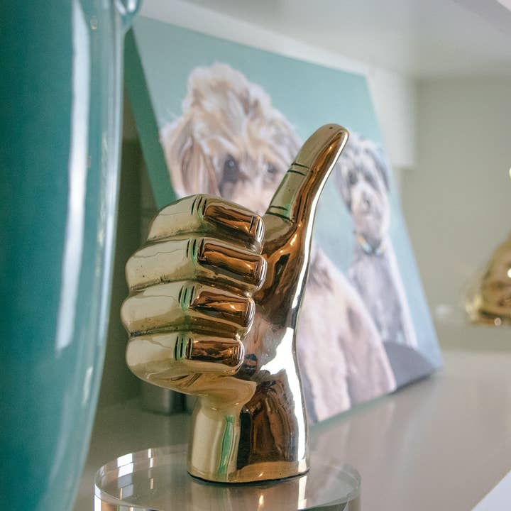 PRIZE - Vendita all'ingrosso Scultura - Scultura in ottone del gesto "Pollice in su" o "Gig 'Em, Aggies".7