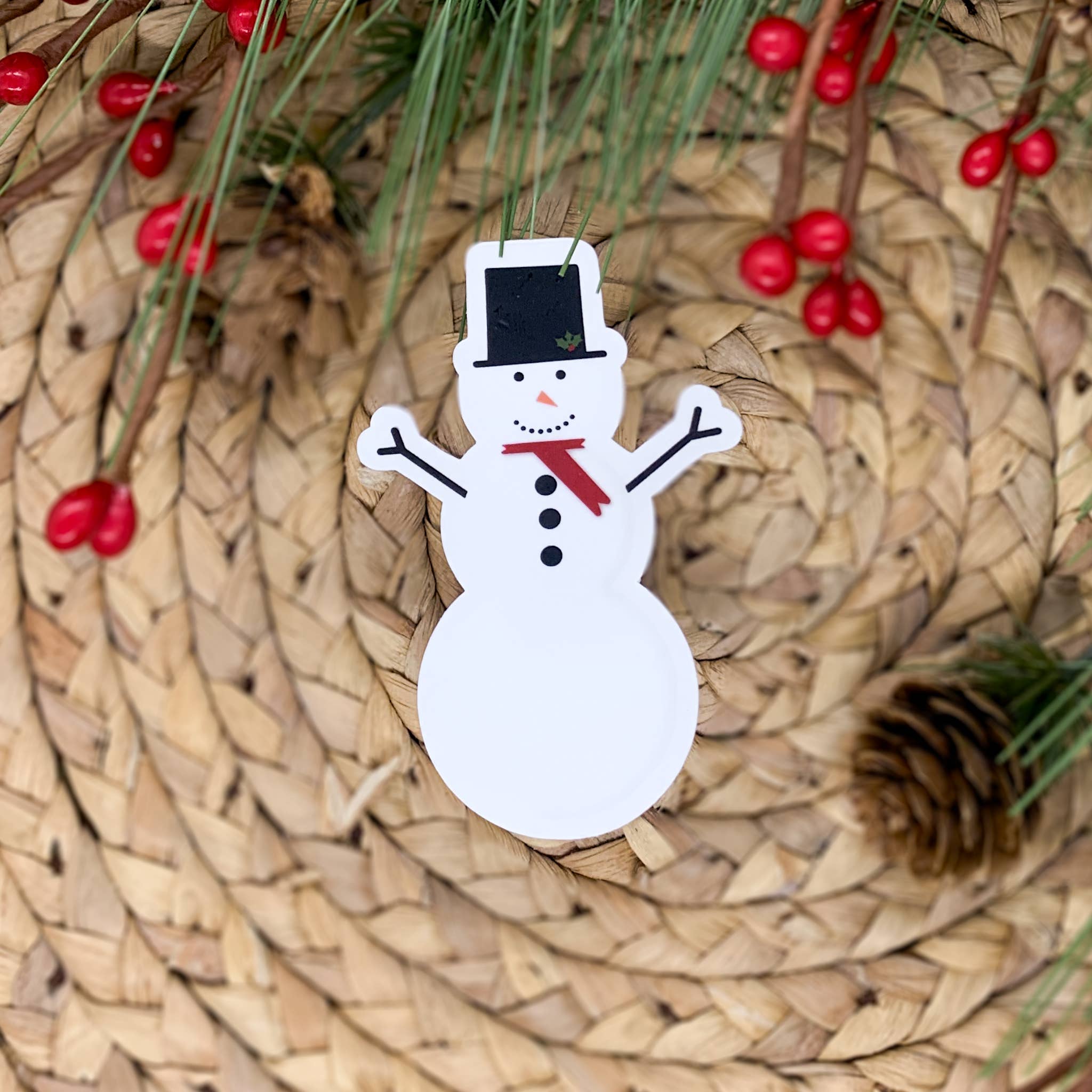 Savannah and James Co - Vendita all'ingrosso Adesivo - Adesivo in vinile trasparente con pupazzo di neve 3x3 in.3