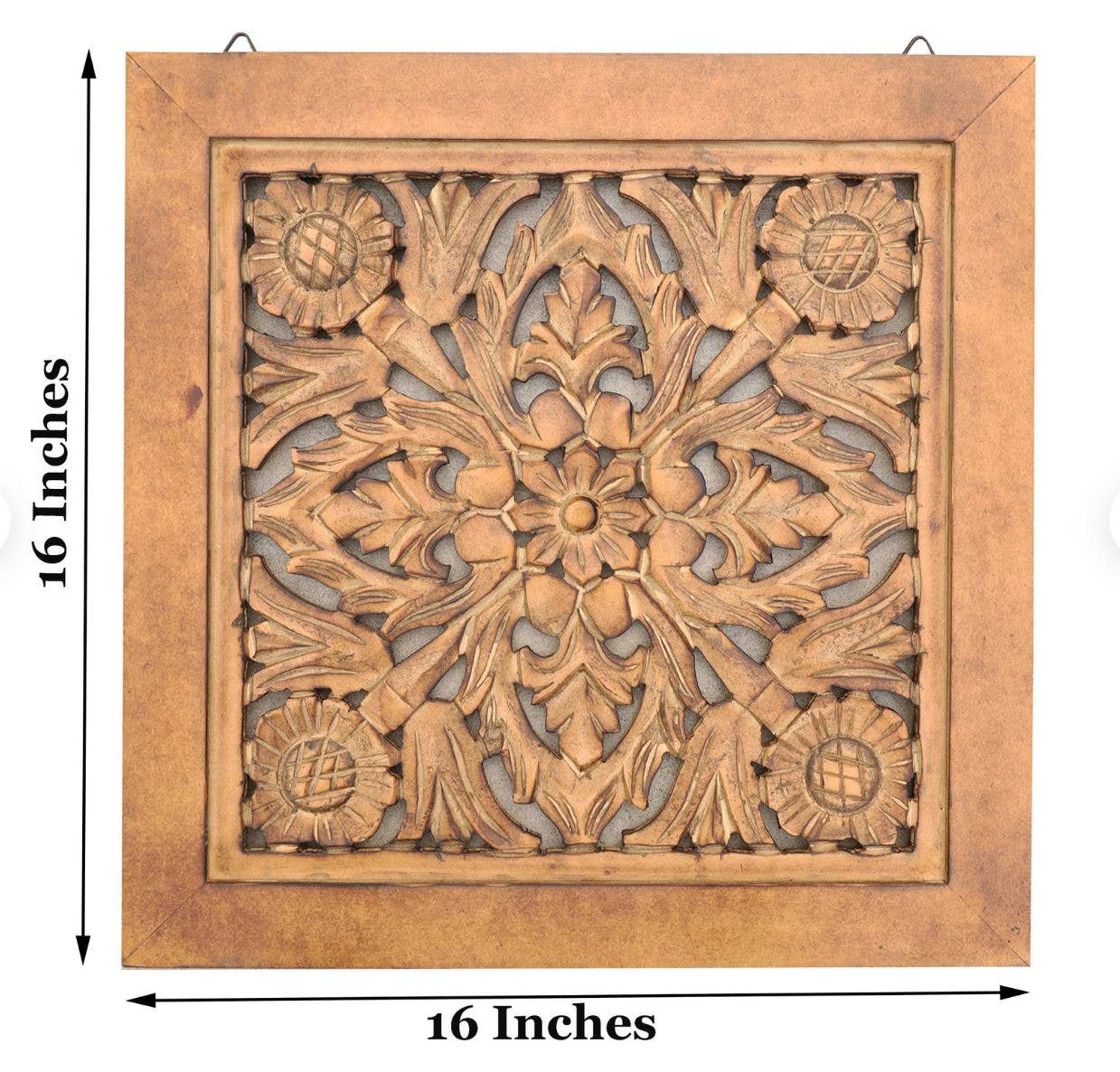 Lungta Imports - Wholesale Wall Accent - Handcrafted Large Lotus Wooden Wall Panel For Home Decor2