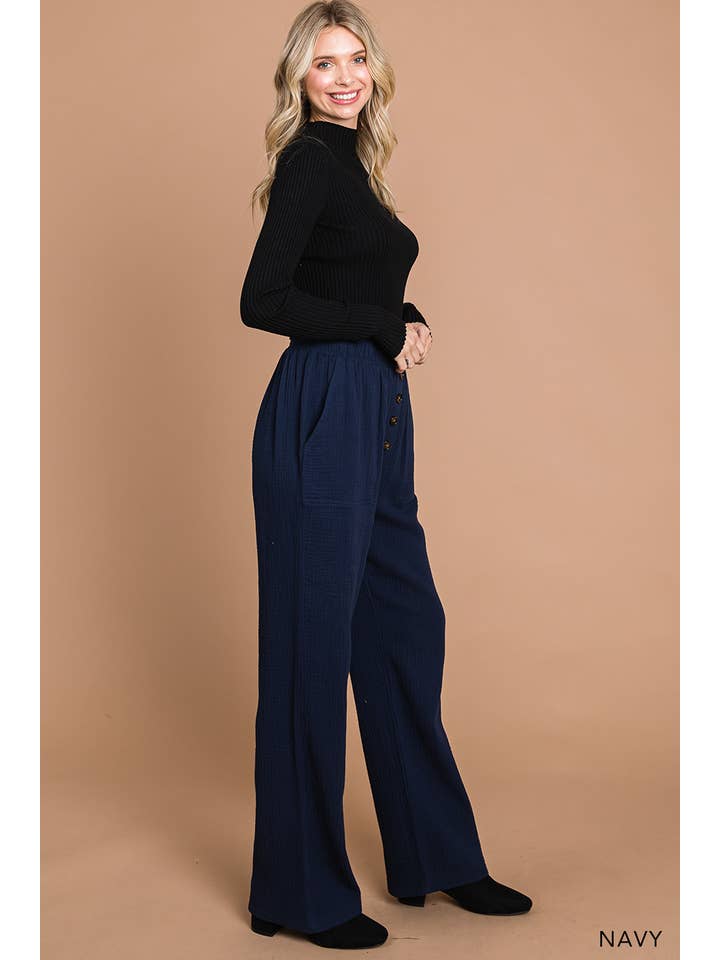 Cotton Bleu - Wholesale Pants - Women's - 80966W - Women's Cotton Gauze Wide Leg Pants20