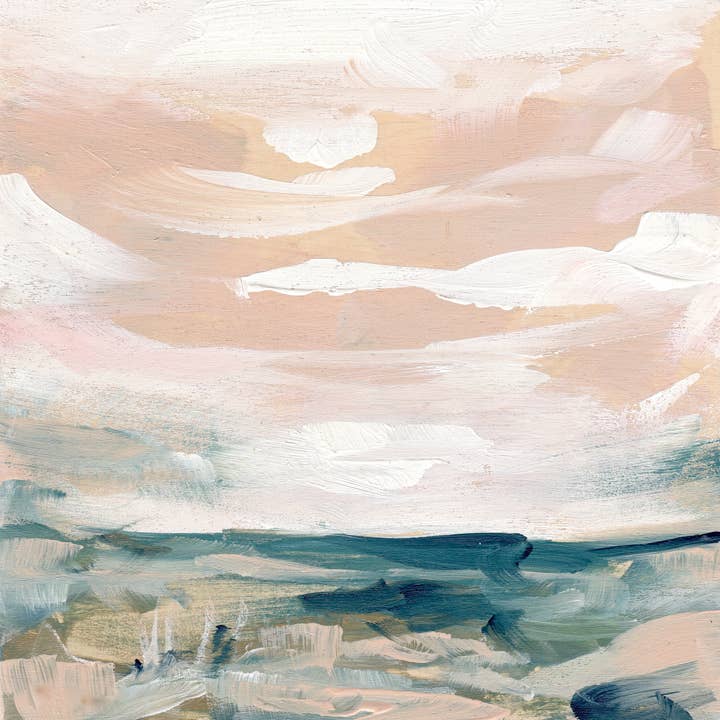 Abstract pink landscape canvas art print for wholesale by Meredith Oneal Art