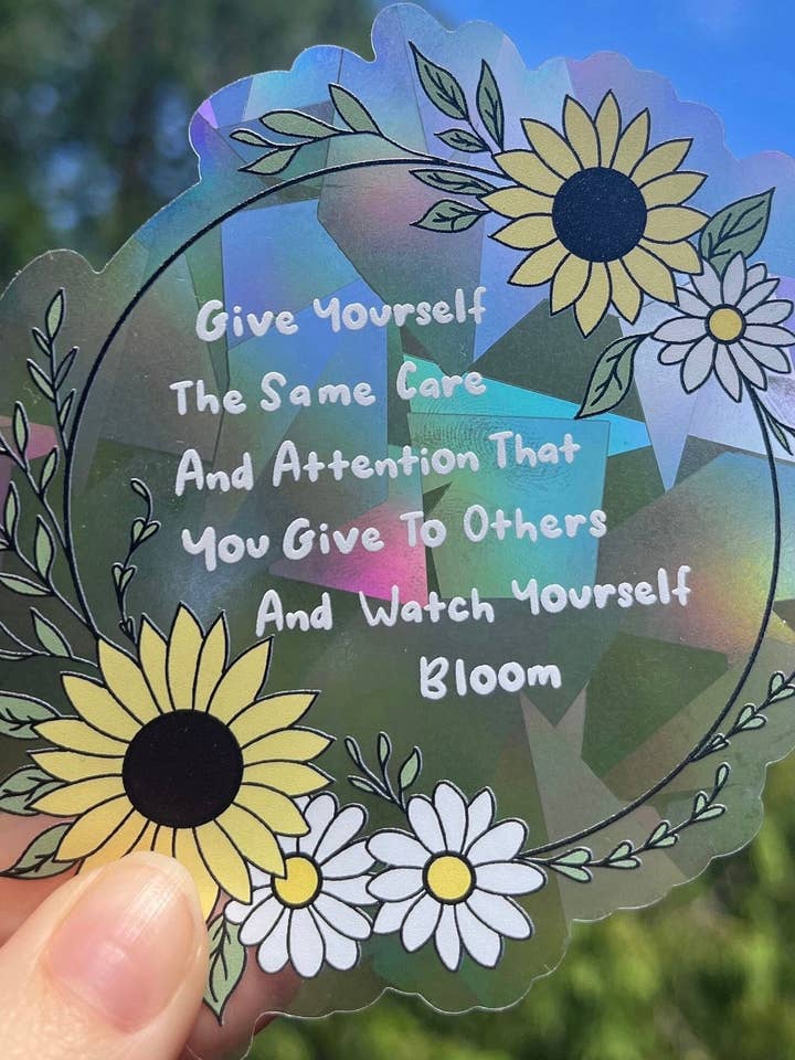 Sunflower Suncatcher Vinyl Window Decal Lightcatcher for wholesale by TTN Stickers