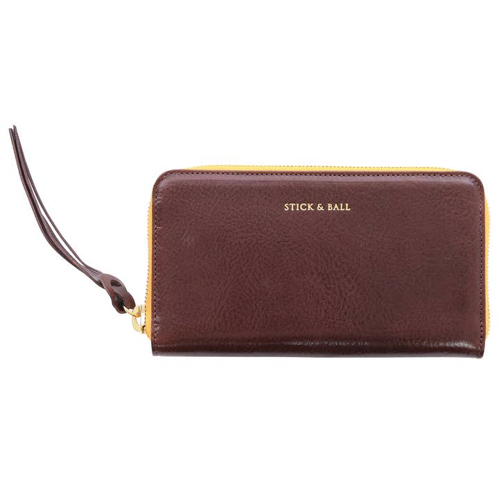Stick & Ball Zip / Clutch Wallet - Espresso for wholesale by Stick & Ball